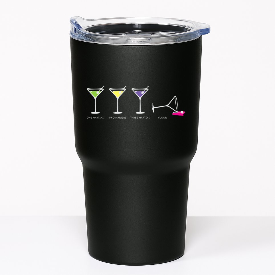 One Two Three Martini Floor For Martini Lovers Cocktail Fans Premium Tumbler