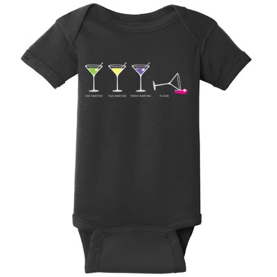 One Two Three Martini Floor For Martini Lovers Cocktail Fans Premium Baby Bodysuit
