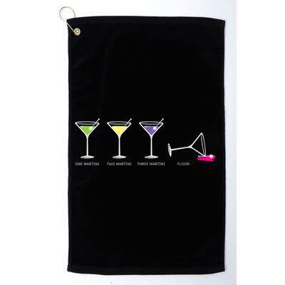 One Two Three Martini Floor For Martini Lovers Cocktail Fans Premium Golf Towel