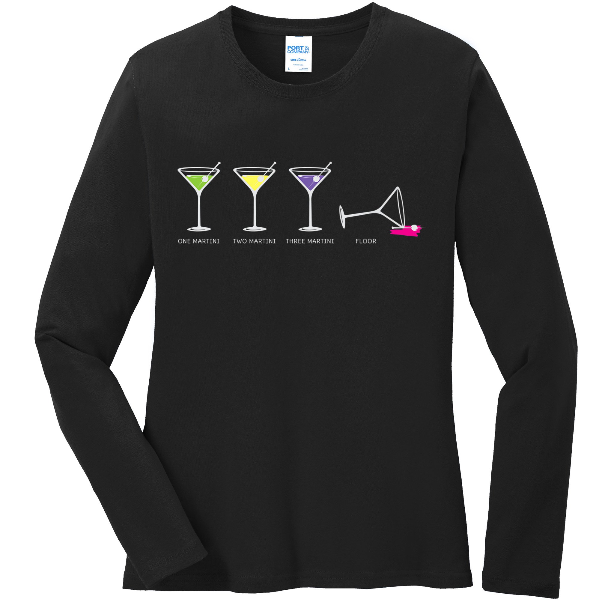 One Two Three Martini Floor For Martini Lovers Cocktail Fans Premium Ladies Long Sleeve Shirt