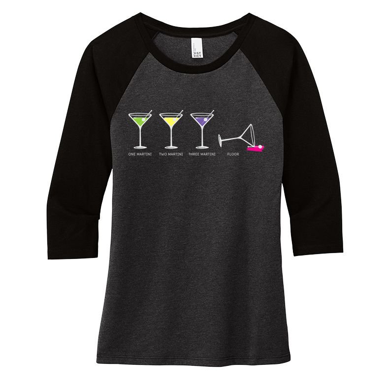 One Two Three Martini Floor For Martini Lovers Cocktail Fans Premium Women's Tri-Blend 3/4-Sleeve Raglan Shirt