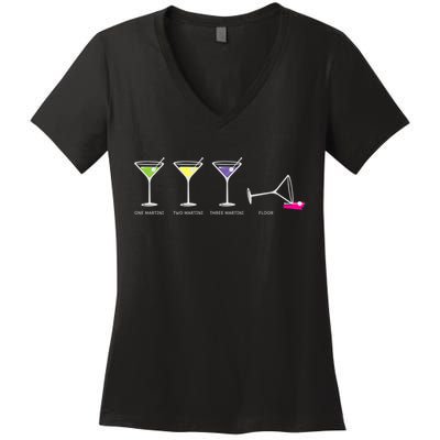 One Two Three Martini Floor For Martini Lovers Cocktail Fans Premium Women's V-Neck T-Shirt