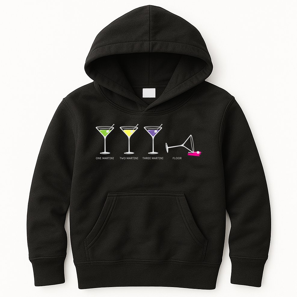 One Two Three Martini Floor For Martini Lovers Cocktail Fans Premium Kids Hoodie