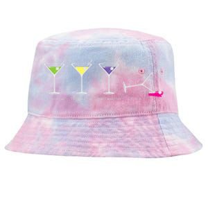 One Two Three Martini Floor For Martini Lovers Cocktail Fans Premium Tie-Dyed Bucket Hat