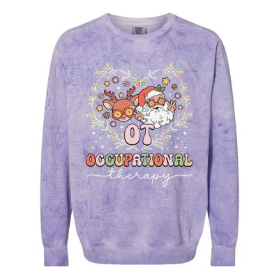 Occupational Therapy Therapist Ot Ota Christmas Colorblast Crewneck Sweatshirt