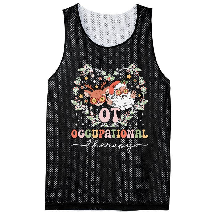 Occupational Therapy Therapist Ot Ota Christmas Mesh Reversible Basketball Jersey Tank