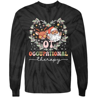 Occupational Therapy Therapist Ot Ota Christmas Tie-Dye Long Sleeve Shirt