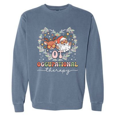 Occupational Therapy Therapist Ot Ota Christmas Garment-Dyed Sweatshirt