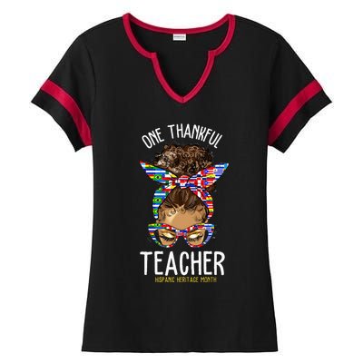 One Thankful Teacher Hispanic Heritage Month Countries Ladies Halftime Notch Neck Tee