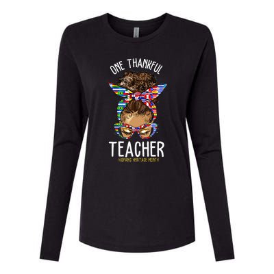 One Thankful Teacher Hispanic Heritage Month Countries Womens Cotton Relaxed Long Sleeve T-Shirt