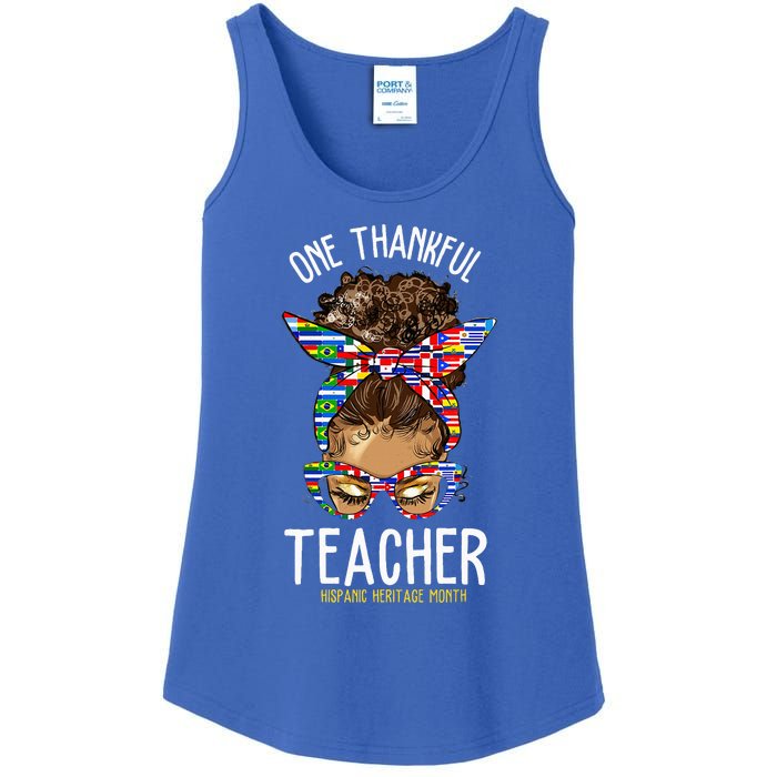 One Thankful Teacher Hispanic Heritage Month Countries Ladies Essential Tank