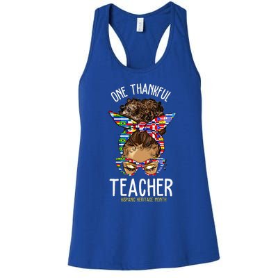 One Thankful Teacher Hispanic Heritage Month Countries Women's Racerback Tank