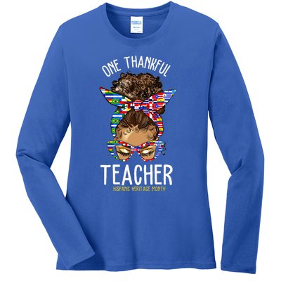 One Thankful Teacher Hispanic Heritage Month Countries Ladies Long Sleeve Shirt