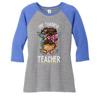 One Thankful Teacher Hispanic Heritage Month Countries Women's Tri-Blend 3/4-Sleeve Raglan Shirt