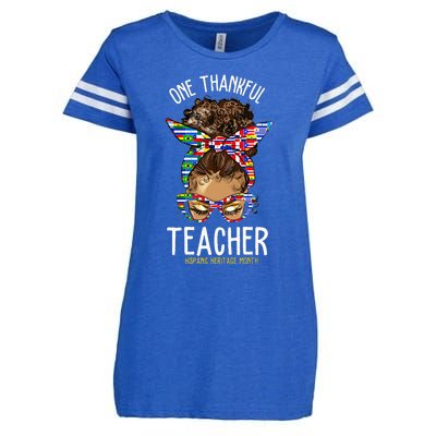 One Thankful Teacher Hispanic Heritage Month Countries Enza Ladies Jersey Football T-Shirt