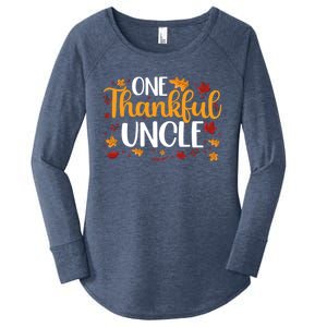 One Thankful Uncle Thanksgiving Family Matching Turkey Gift Women's Perfect Tri Tunic Long Sleeve Shirt