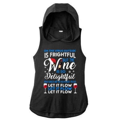 Oh The V Igiftr U S Outside Is Frightful But The Wine Christmas Gift Ladies PosiCharge Tri-Blend Wicking Draft Hoodie Tank