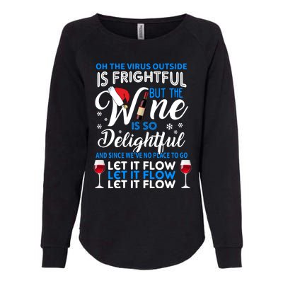 Oh The V Igiftr U S Outside Is Frightful But The Wine Christmas Gift Womens California Wash Sweatshirt