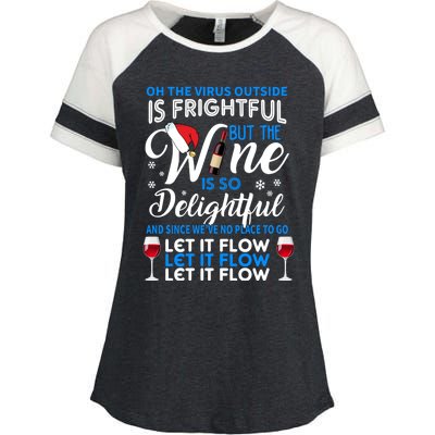 Oh The V Igiftr U S Outside Is Frightful But The Wine Christmas Gift Enza Ladies Jersey Colorblock Tee