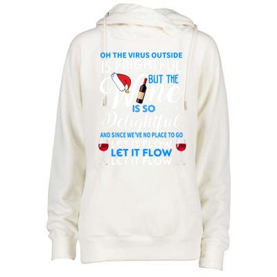 Oh The V Igiftr U S Outside Is Frightful But The Wine Christmas Gift Womens Funnel Neck Pullover Hood