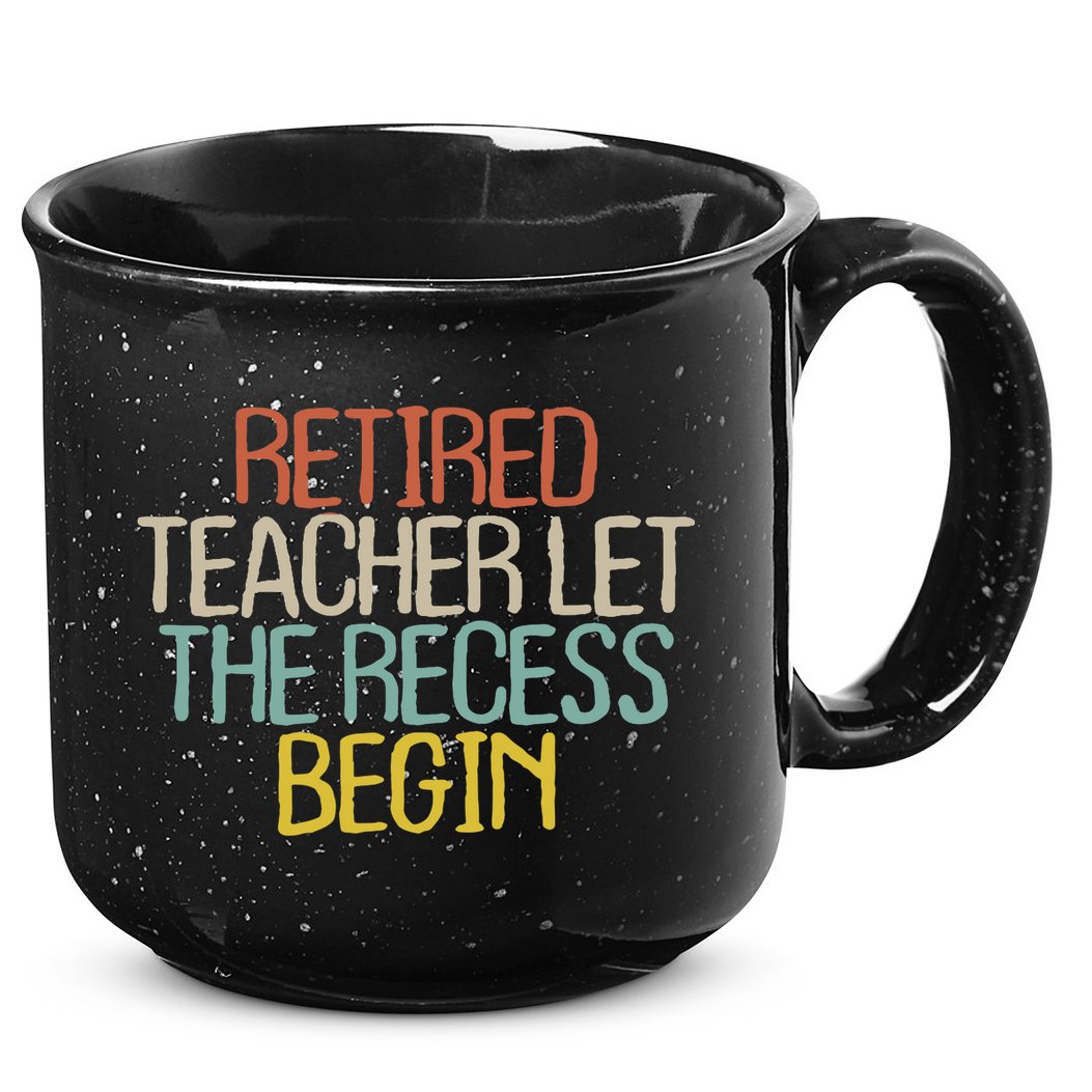 Old Text Vintage Retired Teacher 15oz Campfire Ceramic Mug