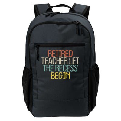 Old Text Vintage Retired Teacher Daily Commute Backpack