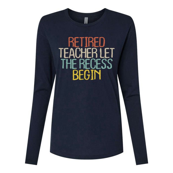 Old Text Vintage Retired Teacher Womens Cotton Relaxed Long Sleeve T-Shirt