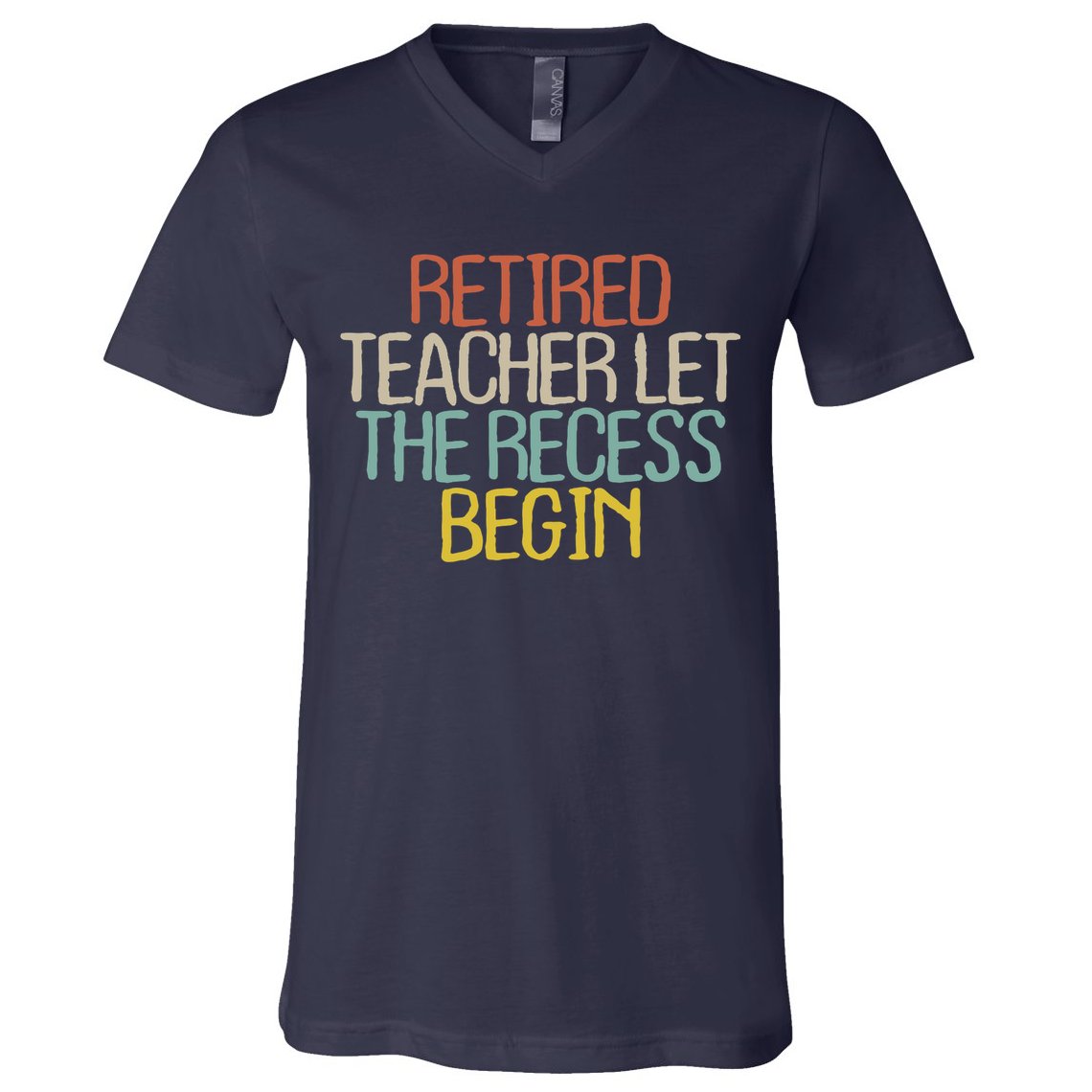 Old Text Vintage Retired Teacher V-Neck T-Shirt