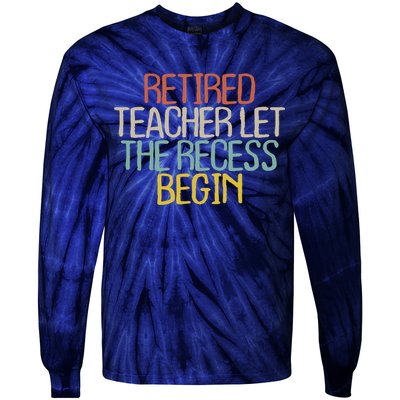 Old Text Vintage Retired Teacher Tie-Dye Long Sleeve Shirt
