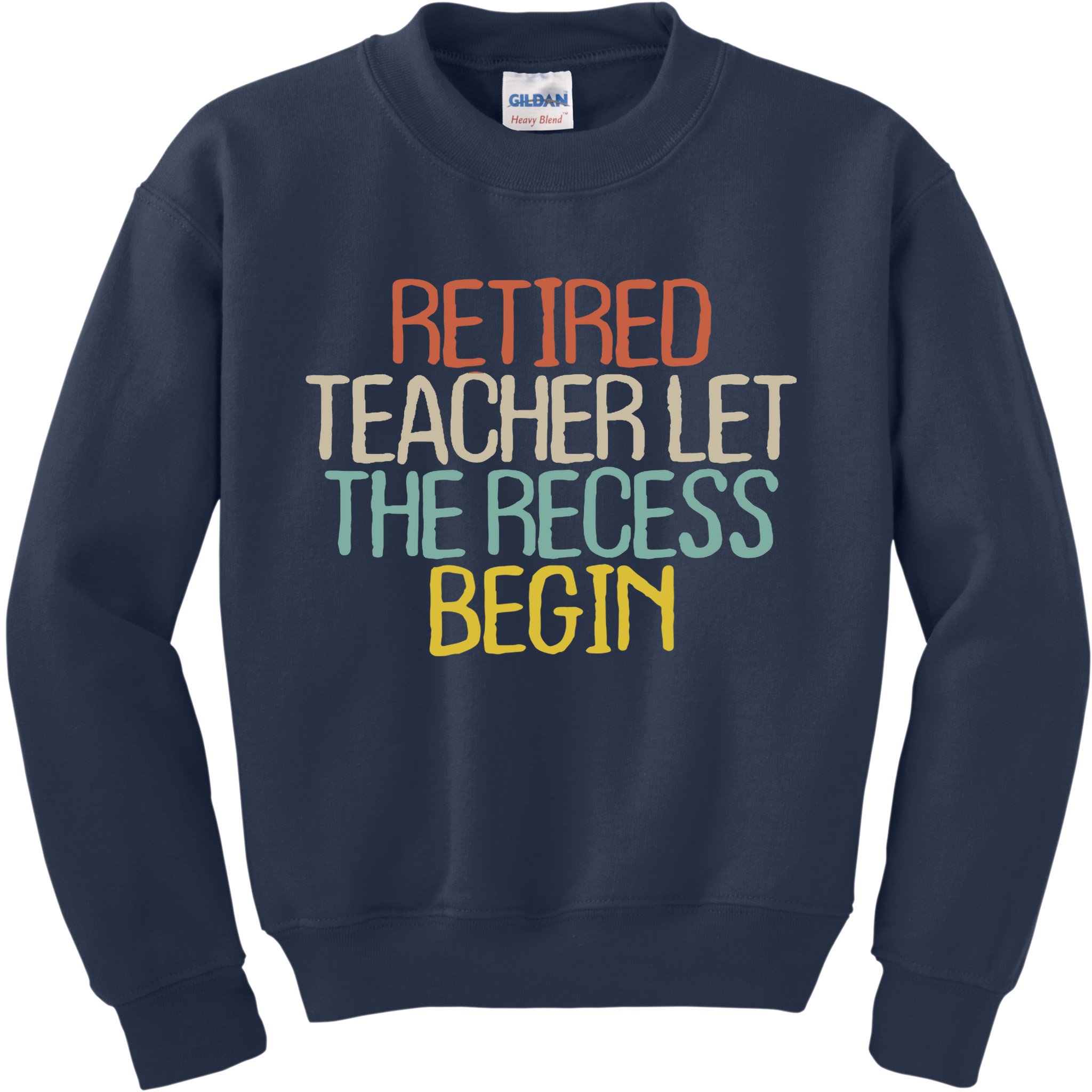Old Text Vintage Retired Teacher Kids Sweatshirt