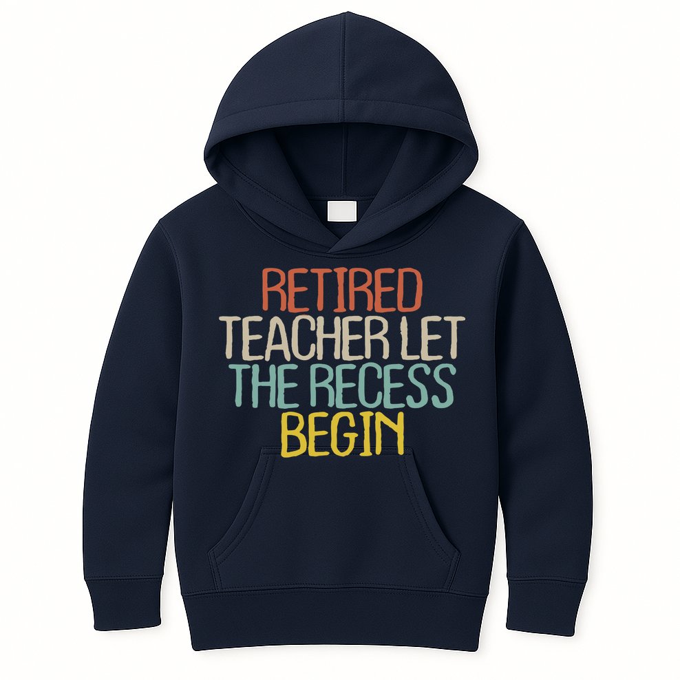 Old Text Vintage Retired Teacher Kids Hoodie