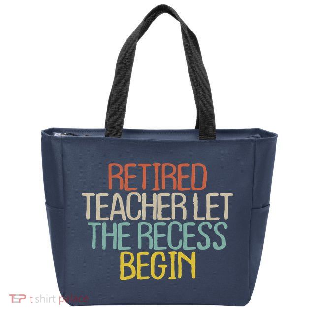 Old Text Vintage Retired Teacher Zip Tote Bag