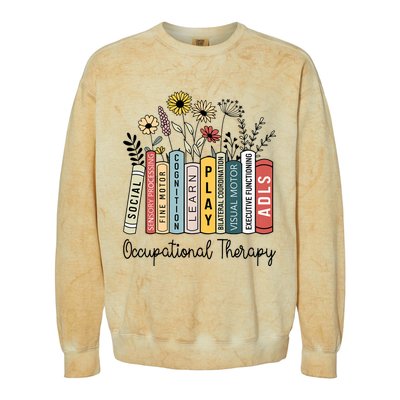 Occupational Therapy Wildflower Book Ot Therapist Assistant Colorblast Crewneck Sweatshirt