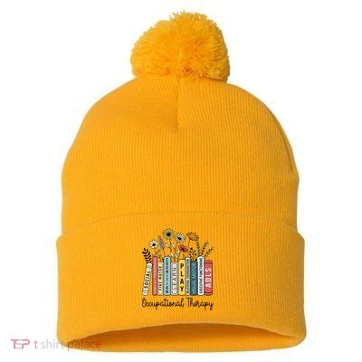 Occupational Therapy Wildflower Book Ot Therapist Assistant Pom Pom 12in Knit Beanie