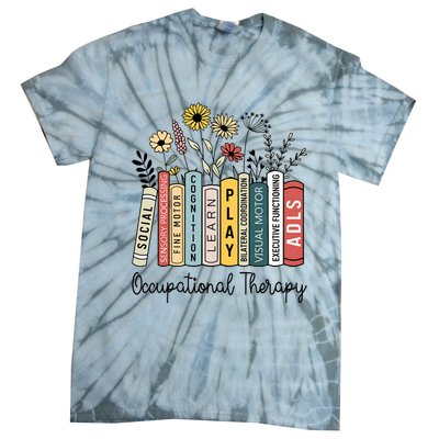 Occupational Therapy Wildflower Book Ot Therapist Assistant Tie-Dye T-Shirt