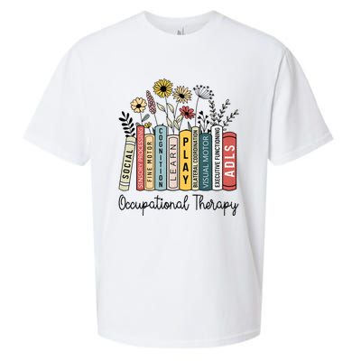 Occupational Therapy Wildflower Book Ot Therapist Assistant Sueded Cloud Jersey T-Shirt