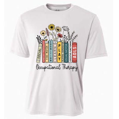 Occupational Therapy Wildflower Book Ot Therapist Assistant Cooling Performance Crew T-Shirt