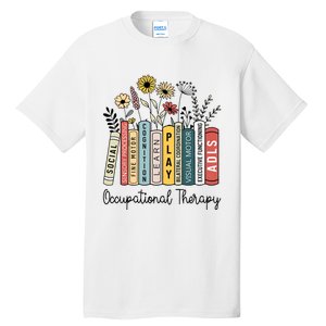 Occupational Therapy Wildflower Book Ot Therapist Assistant Tall T-Shirt