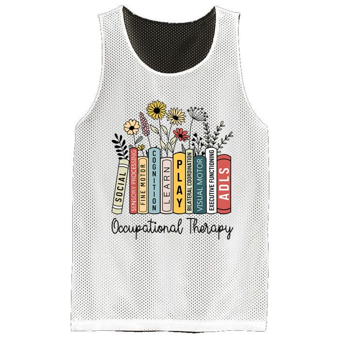 Occupational Therapy Wildflower Book Ot Therapist Assistant Mesh Reversible Basketball Jersey Tank