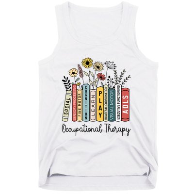 Occupational Therapy Wildflower Book Ot Therapist Assistant Tank Top