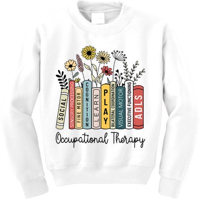 Occupational Therapy Wildflower Book Ot Therapist Assistant Kids Sweatshirt