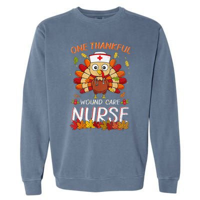 One Thankful Wound Care Nurse Turkey Fall Thanksgiving Nurse Garment-Dyed Sweatshirt