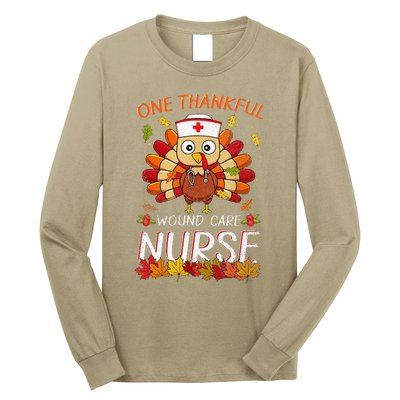 One Thankful Wound Care Nurse Turkey Fall Thanksgiving Nurse Long Sleeve Shirt