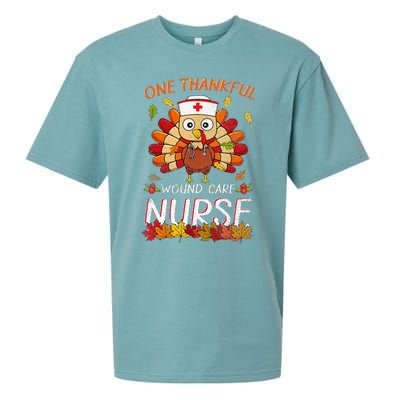 One Thankful Wound Care Nurse Turkey Fall Thanksgiving Nurse Sueded Cloud Jersey T-Shirt