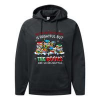 Oh The Weather Outside The Books Are So Delightful Christmas Lights Performance Fleece Hoodie