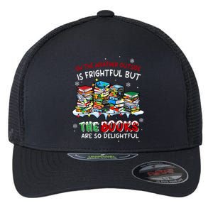 Oh The Weather Outside The Books Are So Delightful Christmas Lights Flexfit Unipanel Trucker Cap