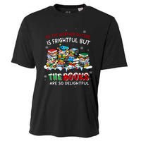 Oh The Weather Outside The Books Are So Delightful Christmas Lights Cooling Performance Crew T-Shirt