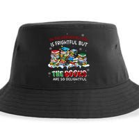 Oh The Weather Outside The Books Are So Delightful Christmas Lights Sustainable Bucket Hat