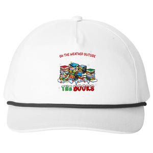 Oh The Weather Outside The Books Are So Delightful Christmas Lights Snapback Five-Panel Rope Hat