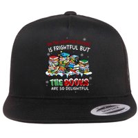 Oh The Weather Outside The Books Are So Delightful Christmas Lights Flat Bill Trucker Hat